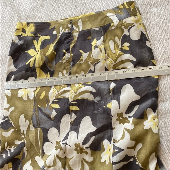 Melanie Lyne Floral A-Line Midi Skirt in Yellow and Olive Boho Feminine Beach - Picture 7 of 10